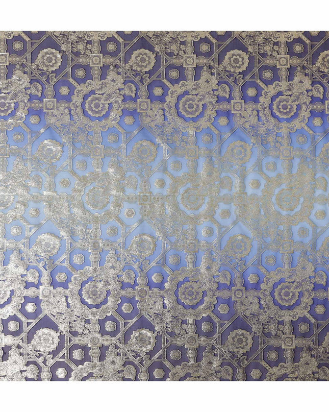 Royal Blue Silk Chiffon Metallic Lurex Fabric 110cm