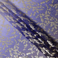 Indigo Blue Silk Chiffon Metallic Lurex Fabric 110cm