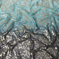 Teal Blue Silk Chiffon Metallic Lurex Fabric 110cm