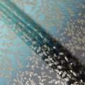Teal Blue Silk Chiffon Metallic Lurex Fabric 110cm
