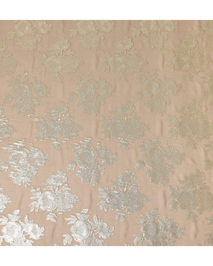 Camel Brown Silk Chiffon Metallic Lurex Fabric 110cm