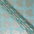 Turquoise Blue Silk Chiffon Metallic Lurex Fabric 110cm