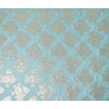 Turquoise Blue Silk Chiffon Metallic Lurex Fabric 110cm