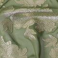 Sage Green Silk Chiffon Metallic Lurex Fabric 110cm