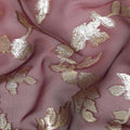 Dusky Mauve Silk Chiffon Metallic Lurex Fabric 110cm