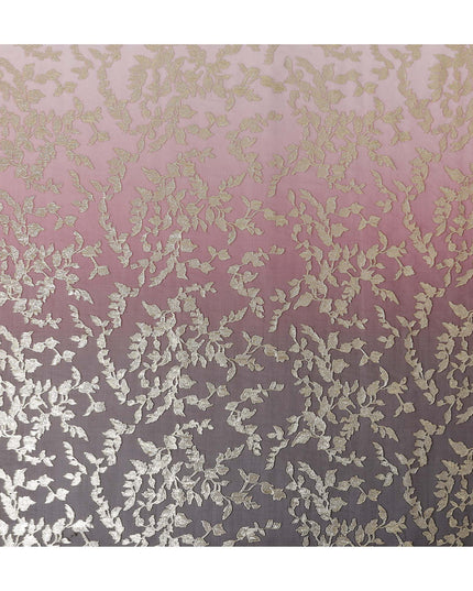 Dusky Mauve Silk Chiffon Metallic Lurex Fabric 110cm