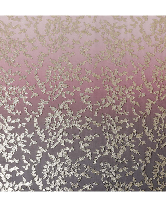 Dusky Mauve Silk Chiffon Metallic Lurex Fabric 110cm