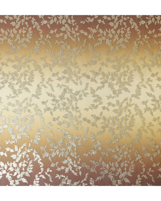 Honey Yellow Silk Chiffon Metallic Lurex Fabric 110cm