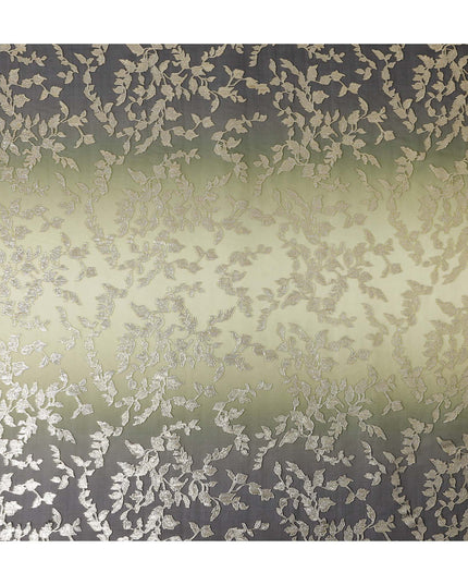 Pale Olive Silk Chiffon Metallic Lurex Fabric 110cm