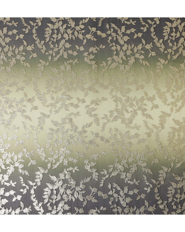Pale Olive Silk Chiffon Metallic Lurex Fabric 110cm