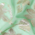 Seafoam Green Silk Chiffon Metallic Lurex Fabric 110cm
