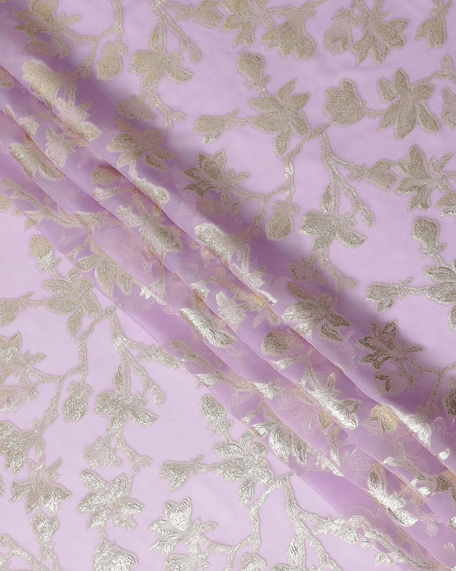 Pale Orchid Silk Chiffon Metallic Lurex Fabric 110cm