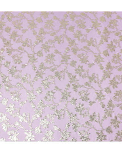 Pale Orchid Silk Chiffon Metallic Lurex Fabric 110cm