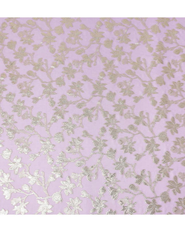 Pale Orchid Silk Chiffon Metallic Lurex Fabric 110cm