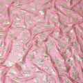Candy Pink Silk Chiffon Metallic Lurex Fabric 110cm