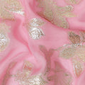 Candy Pink Silk Chiffon Metallic Lurex Fabric 110cm