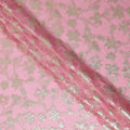 Candy Pink Silk Chiffon Metallic Lurex Fabric 110cm