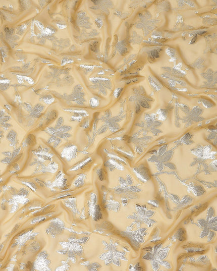 Champagne Beige Silk Chiffon Metallic Lurex Fabric 110cm