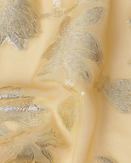 Champagne Beige Silk Chiffon Metallic Lurex Fabric 110cm