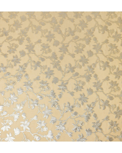 Champagne Beige Silk Chiffon Metallic Lurex Fabric 110cm