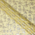Butter Yellow Silk Chiffon Metallic Lurex Fabric 110cm