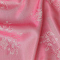 Rose Pink Pure Silk Satin Jacquard Fabric 110cm