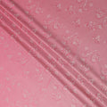 Rose Pink Pure Silk Satin Jacquard Fabric 110cm