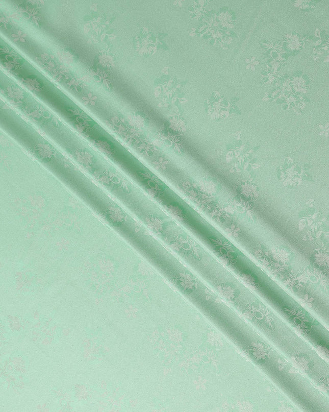 Mint Green Pure Silk Satin Jacquard Fabric 110cm
