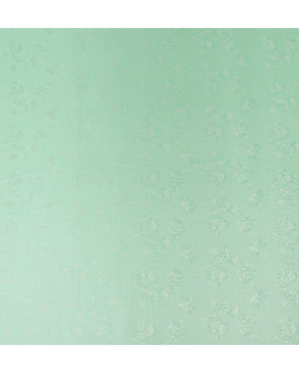 Mint Green Pure Silk Satin Jacquard Fabric 110cm