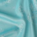 Aqua Blue Pure Silk Satin Jacquard Fabric 110cm
