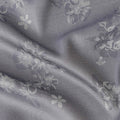 Silver Grey Pure Silk Satin Jacquard Fabric 110cm