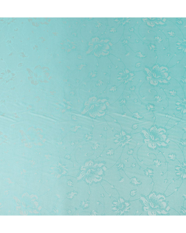 Pale Turquoise Pure Silk Satin Jacquard Fabric 110cm