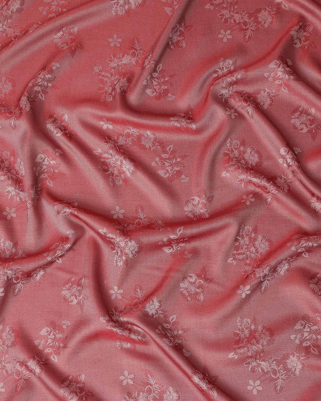 Dusty Crimson Pure Silk Satin Jacquard Fabric 110cm