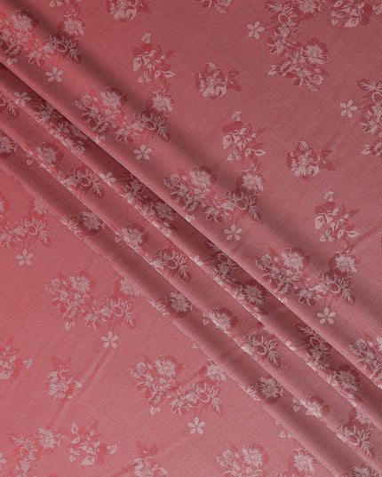 Dusty Crimson Pure Silk Satin Jacquard Fabric 110cm