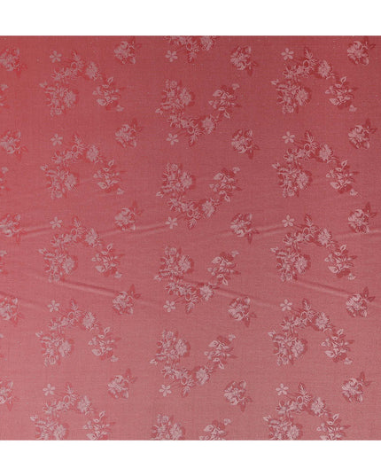 Dusty Crimson Pure Silk Satin Jacquard Fabric 110cm
