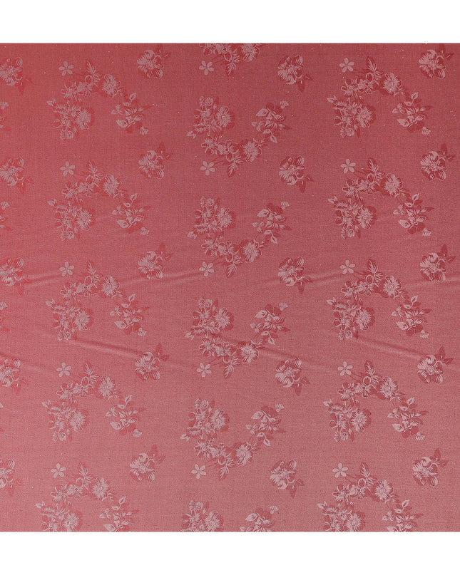 Dusty Crimson Pure Silk Satin Jacquard Fabric 110cm
