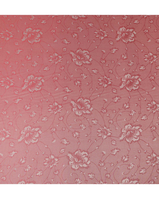 Coral Red Pure Silk Satin Jacquard Fabric 110cm