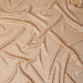 Peach Beige Pure Silk Satin Jacquard Fabric 110cm