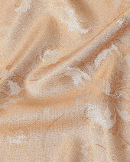 Peach Beige Pure Silk Satin Jacquard Fabric 110cm
