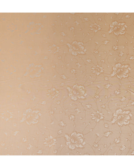 Peach Beige Pure Silk Satin Jacquard Fabric 110cm