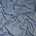 Steel Blue Pure Silk Satin Jacquard Fabric 110cm
