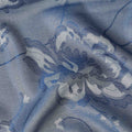 Steel Blue Pure Silk Satin Jacquard Fabric 110cm