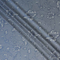 Steel Blue Pure Silk Satin Jacquard Fabric 110cm