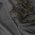 Midnight Black Abstract Lurex Silk Chiffon Fabric 110cm