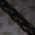 Midnight Black Abstract Lurex Silk Chiffon Fabric 110cm