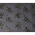 Midnight Black Abstract Lurex Silk Chiffon Fabric 110cm