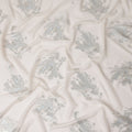 Porcelain White Abstract Lurex Silk Chiffon Fabric 110cm