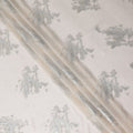 Porcelain White Abstract Lurex Silk Chiffon Fabric 110cm