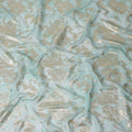 Aqua Mint Floral Lurex Silk Chiffon Fabric 110cm