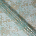 Aqua Mint Floral Lurex Silk Chiffon Fabric 110cm